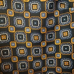 Banana Republic Men's Geometric Black and Yellow Shirt